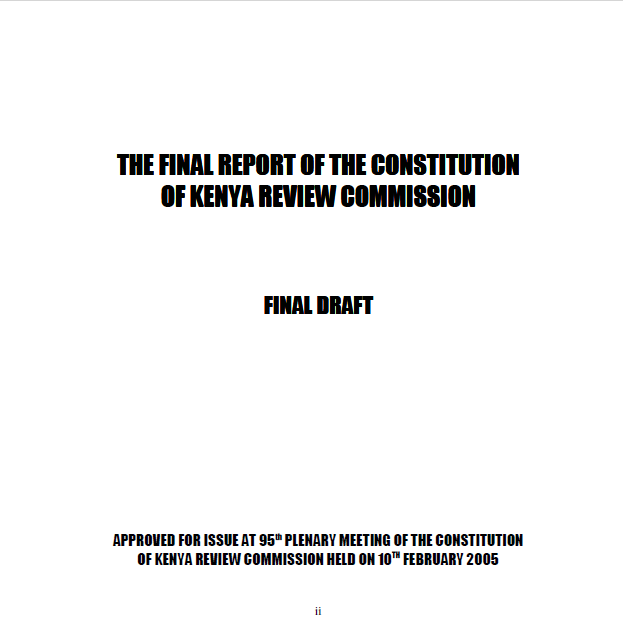 The Final Report of the Constitution of Kenya Review Commission
