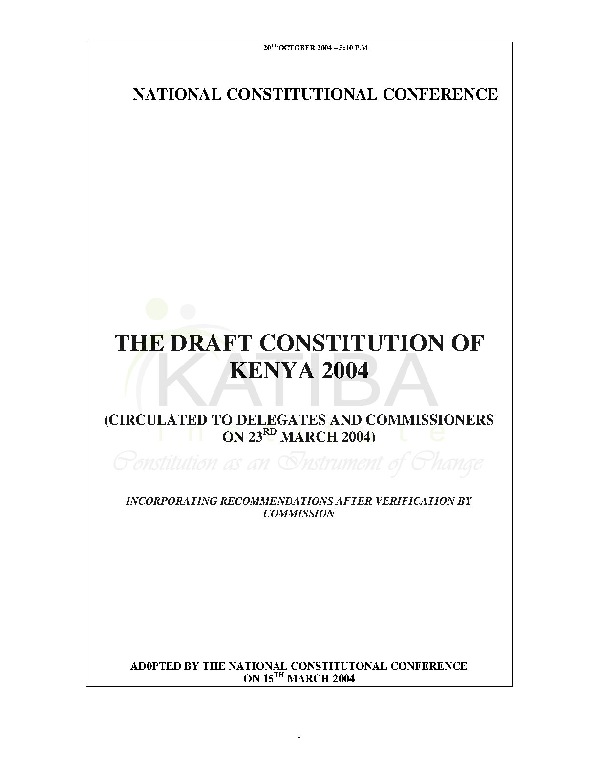 Draft Bill 2004
