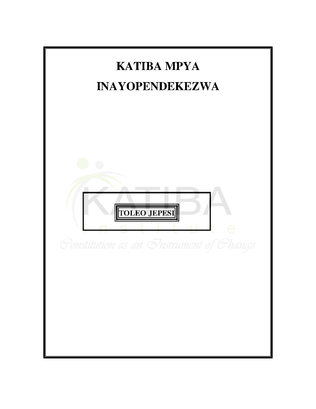Constitutions and Bills